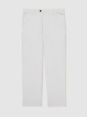 Cotton-Linen Relaxed-Fit Trousers in White