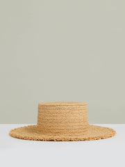 Straw Boater Hat in Natural
