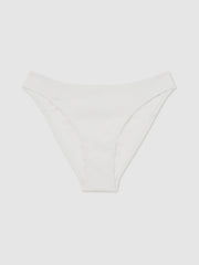 Ribbed Bikini Bottoms in White
