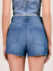 100% Cotton Shorts in Indigo Blue
