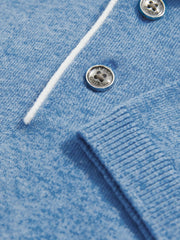 13-14 yrs Contrast Placket Polo Shirt With Cotton in Blue