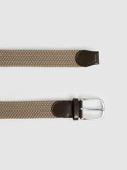 Basket Weave Belt in Stone