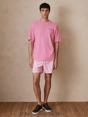 | Ché Cotton-Linen Sunset T-Shirt in Pink