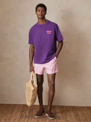 | Ché Cotton Palm-Print T-Shirt in Purple