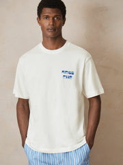 | Ché Cotton Palm-Print T-Shirt in White