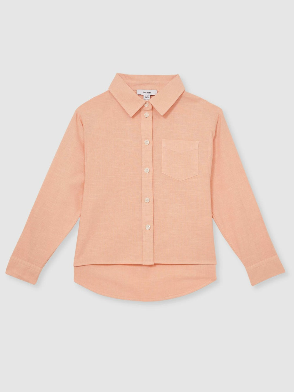 13-14 yrs Linen Roll-Cuff Shirt in Peach