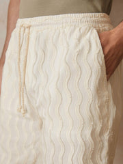| Ché Fringed-Wave Shorts in Off White