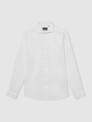 Slim Fit Slim-Fit Cotton Double-Cuff Shirt in White