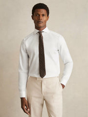 Slim Fit Cotton-Twill Two-Fold Shirt Slim-Fit in White