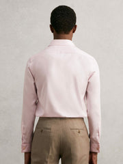Regular Fit Slim-Fit Cotton-Sateen Shirt in Pink