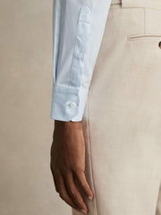 Slim Fit Cotton-Twill Two-Fold Shirt Slim-Fit in Soft Blue