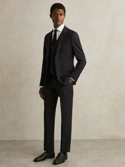 Wool-Blend Slim-Fit Waistcoat in Black