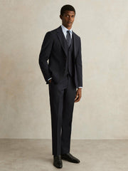 Wool-Blend Slim-Fit Waistcoat in Navy