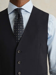 Wool-Blend Slim-Fit Waistcoat in Navy