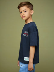 3-9 yrs SmileyWorld Oversize T-Shirt in Navy