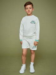 3-9 yrs SmileyWorld Drawstring Shorts Unisex Fit in White
