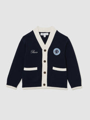 13-14 yrs SmileyWorld Logo Cardigan Unisex Fit in Off White