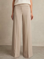 Petite Lyocell-Linen Wide-Leg Trousers in Neutral