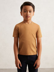 3-9 yrs Crew Neck T-Shirt in Tan Brown