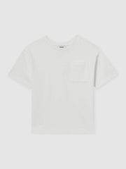 3-9 yrs Cotton Palm-Embroidery Oversize T-Shirt in Off White