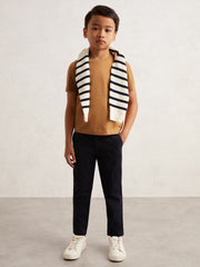 9-13 yrs Crew Neck T-Shirt in Tan Brown