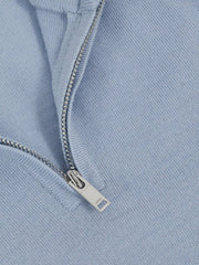 3-9 yrs Merino Wool Half-Zip Funnel Neck Jumper in Soft Blue Melange