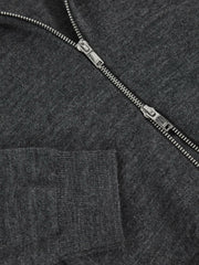 9-13 yrs Merino Wool-Blend Zip-Through Cardigan in Derby Grey Melange