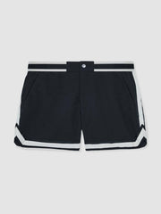 | Ché Stripe-Trim Swim Shorts in Navy