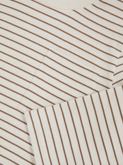 4-9 yrs Stretch-Cotton Stripe T-Shirt in Off White/Camel