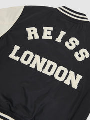 9-13 yrs Colour-Block Varsity Bomber Jacket in Navy/ Off White