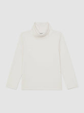 13-14 yrs Cotton-Jersey Roll-Neck Top with Stretch in Ivory