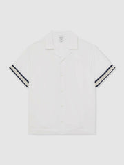 | Ché Stripe-Cuff Shirt in White