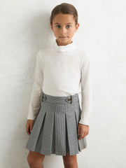 3-9 yrs Cotton-Jersey Roll-Neck Top with Stretch in Ivory