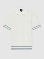 | Ché Cotton Knit Polo Shirt in White