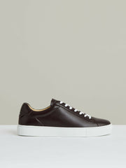Leather Low-Top Trainers in Plum Purple