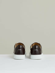 Leather Low-Top Trainers in Plum Purple