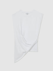 Cotton Drape T-Shirt in White