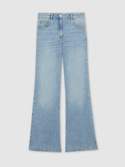Petite Mid-Rise Flared Jeans in Light Blue