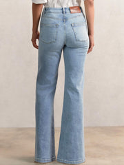 Petite Mid-Rise Flared Jeans in Light Blue