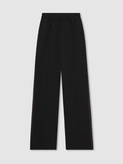 Petite Side-Stripe Wide-Leg Trousers in Black