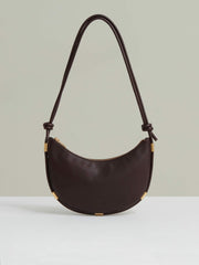 Leather Rope Strap Shoulder Bag in Oxblood