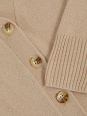 4-9 yrs Wool-Blend Fitted Cardigan With Cashmere in Neutral
