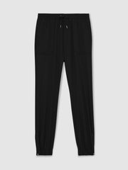 Drawstring Technical Cuffed Trousers in Black