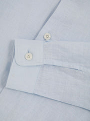 3-9 yrs Linen Cutaway Collar Shirt in Pale Blue