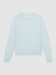 Merino Wool Crew-Neck Jumper in Blue