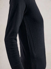 Wool-Blend Open-Stitch Jumper with Cashmere in Navy