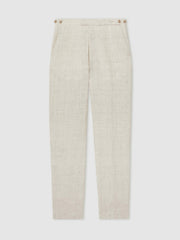 Linen-Cotton Slim-Fit Suit Trousers in Stone