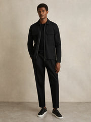 Technical Zip-Through Overshirt in Black