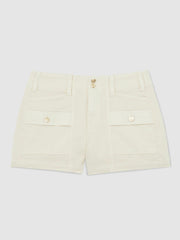 Paige Cargo Shorts in Cream