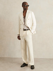 Merino Wool Button-Through Cardigan in Wicker Brown Melange